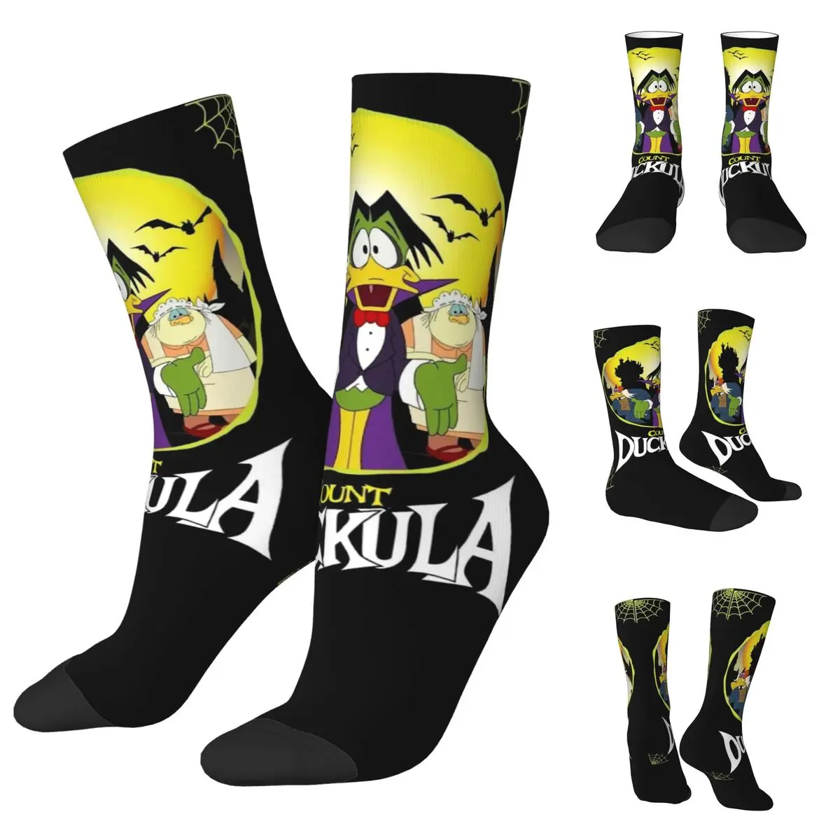 

Count Duckula Vampire Lord The Castle Straight Unisex Socks,Cycling 3D Print Happy Socks Street Style Crazy Sock