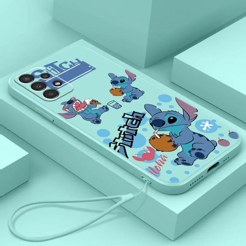 Good looking Disney Stitch For Samsung A02S A03S A13 A14 A23 A24 A33 A34 A53 A54 A73 4G 5G Liquid Rope Silicone Phone Case Soft