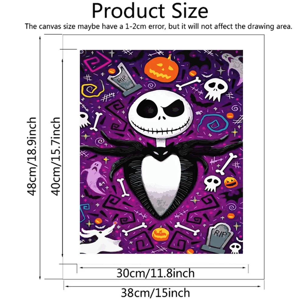 Disney Painting By Numbers The Nightmare Before Christmas Halloween Wall Decor Acrylic Paint On Canvas Cartoon Pumpkin DIY Gift