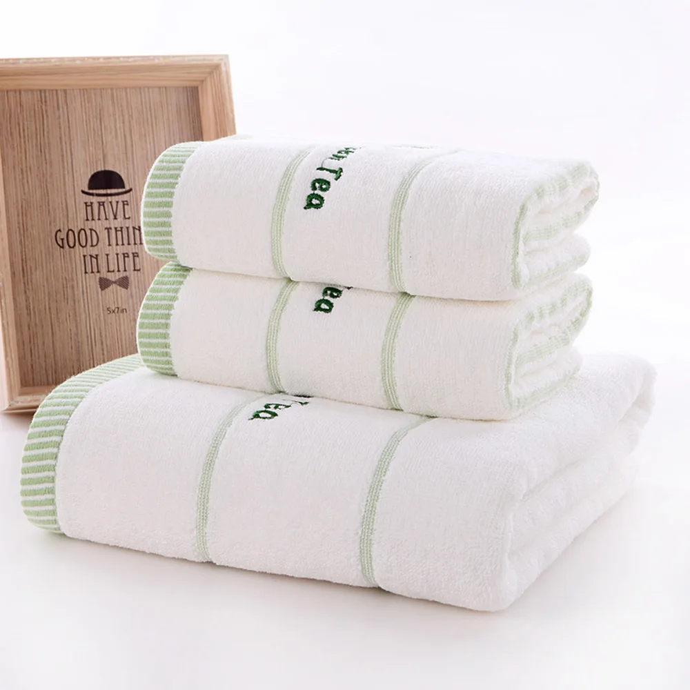 3 Piece Bath Towel Thick Cotton Towel Set Face Towel Adult Bath Towel Super Absorbent Bath Towel Set