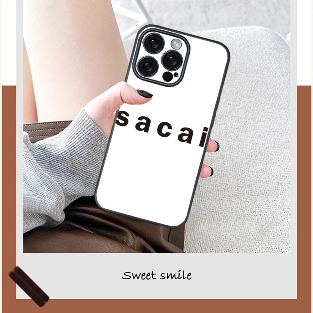 Brand S-Sacai Phone Case For iPhone 16 15 14 13 12 11 PRO MAX PLUS Mini TPU Soft to Skin-friendly case