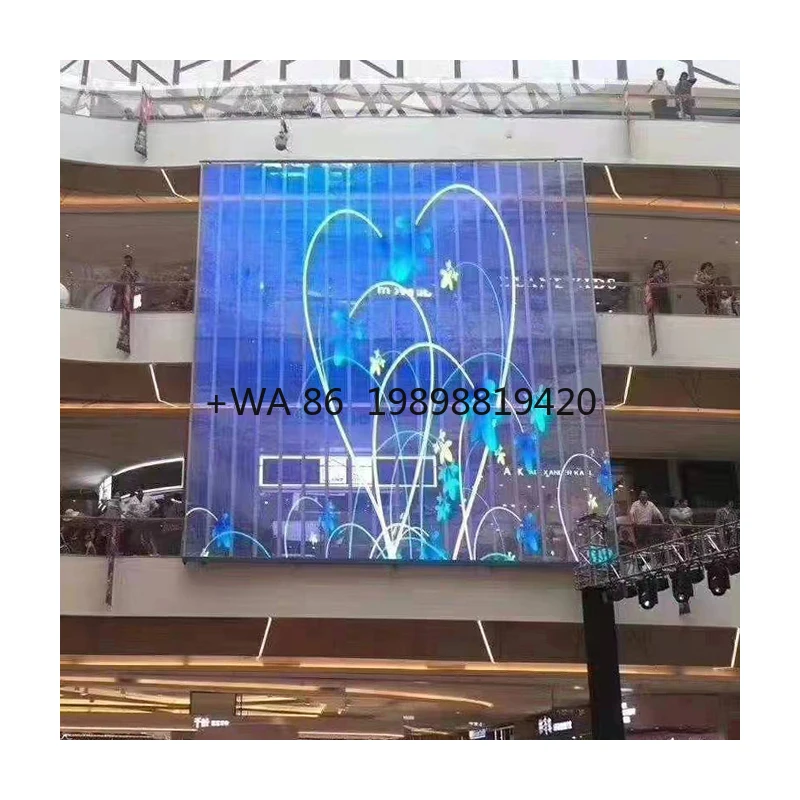 P3.91 Flexible Full Color Transparent LED Module Screen for Glass Interior Advertising