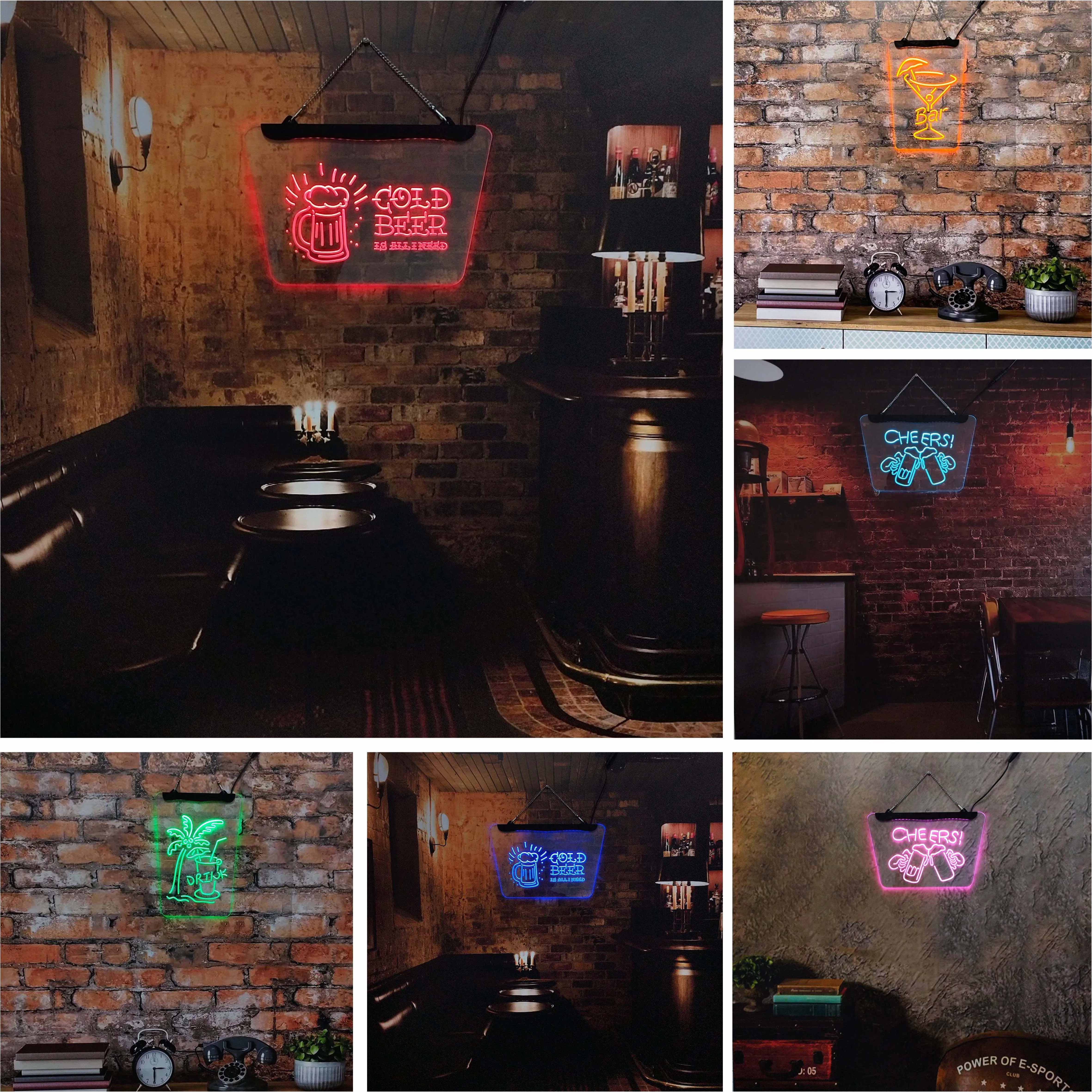 حمامات WC للرجال والنساء، أضواء نيون LED، ألواح أكريليك، ديكور منزلي، فن الحائط الداخلي، أزرق 30*40 لمحلات الغرف