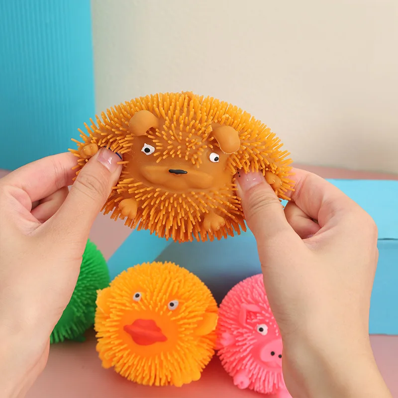 Animal creativo, bola sensorial esponjosa brillante, pellizco para apretar, juguete para aliviar el estrés para niños, Animal blando, juguete para regalo antiansiedad
