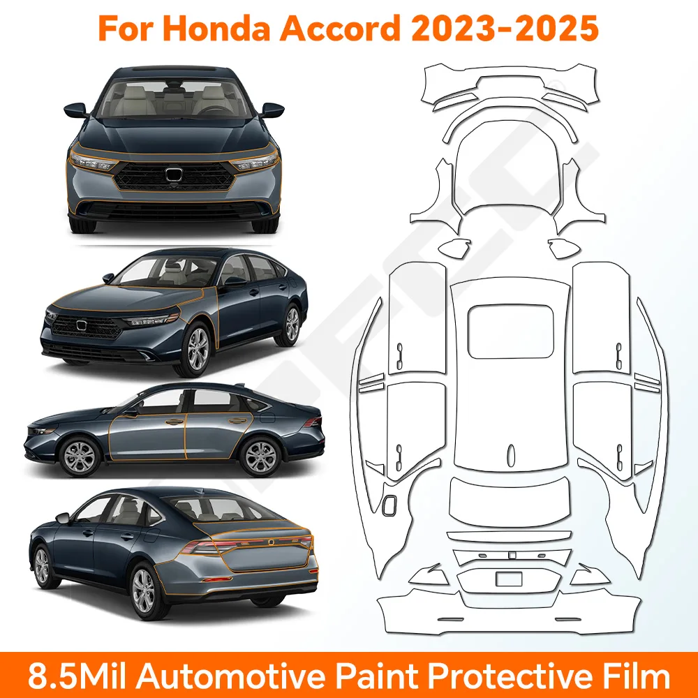 

PPF For Honda Accord 2023 2024 2025 TPU Paint Protection Film Clear Bra Pre-cut Car Body Anti-Scratch Resistant Self-adhesive