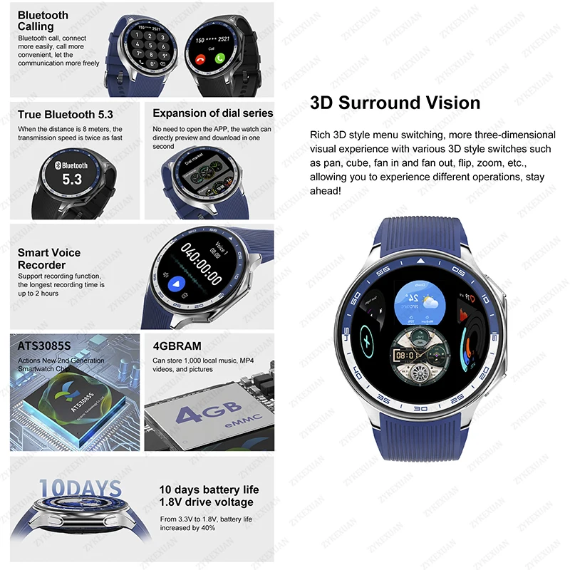 2025 New Men Business Watch For Xiaomi OPPO Watch X 4G Large Memory Video playback Smartwatch Sport Fitness Waterproof Watches image 6