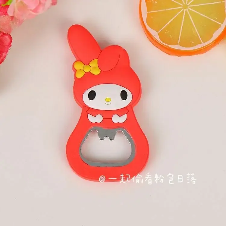 Miniso Hello Kitty Bottle Opener Originality Silica Gel Magnetic Suction Bottle Opener Delicate Personality Refrigerator Magnet