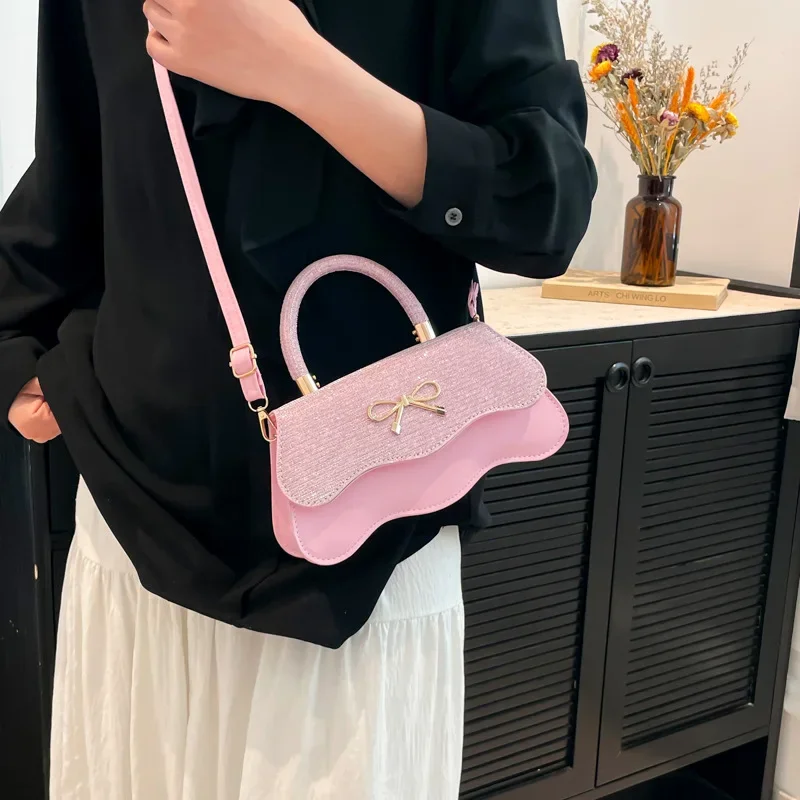 

2024 Роскошная женская сумка с бантом, модная сумка на плечо, модная сумка через плечо, элегантный кошелек с верхней ручкой, стильная дизайнерская сумка для женщин