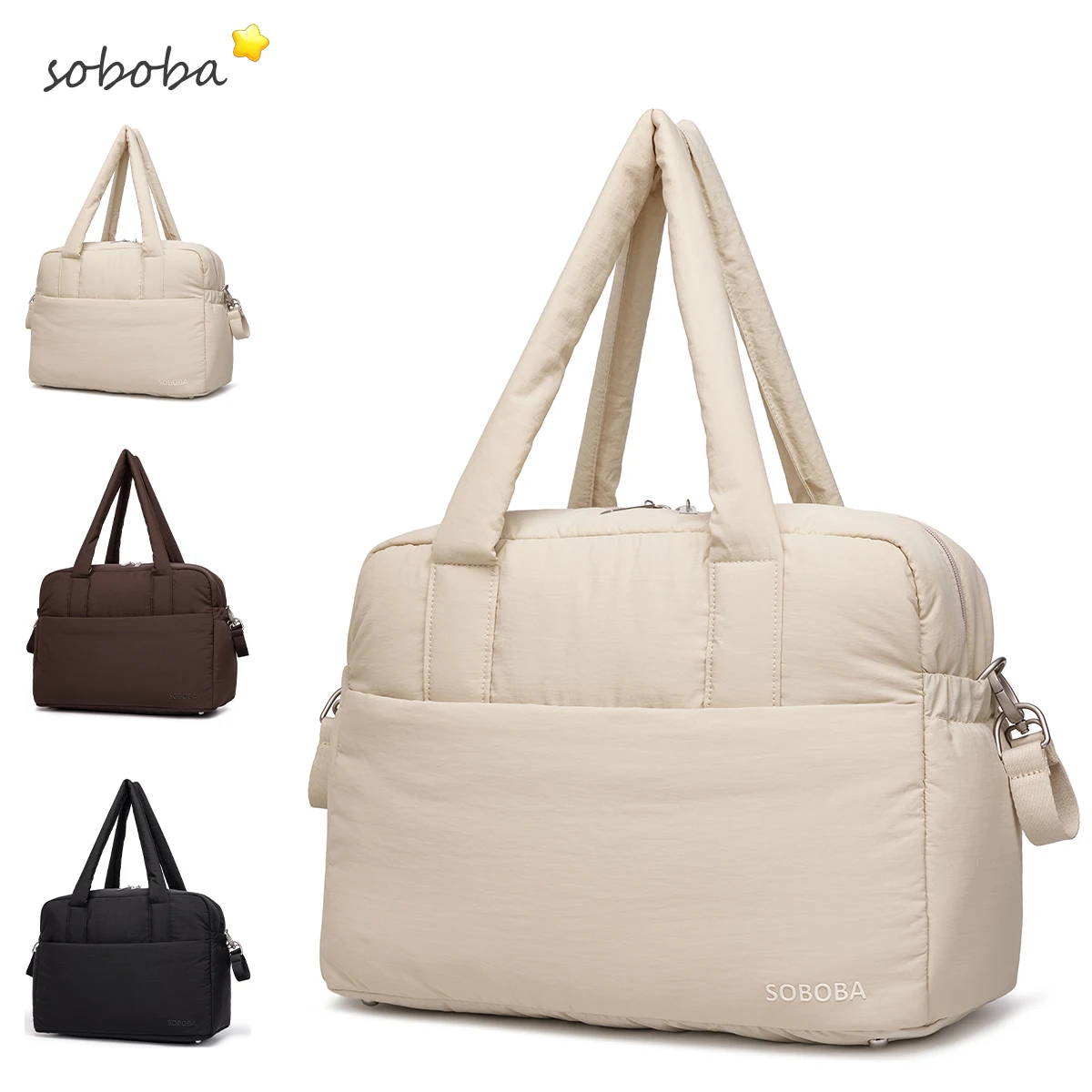 Large Capacity Diaper Bag Tote for Mommy Maternity Travel with Stroller Straps Luggage Sleeve And Removable Shoulder Strap