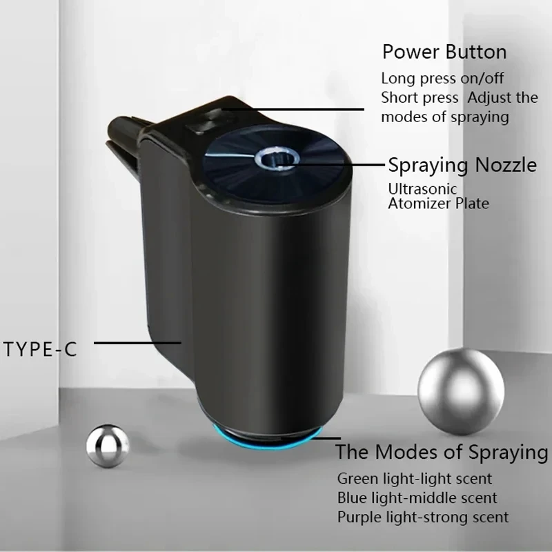 Car Fragrance Humidifier 5 Modes Scent Air Car Odor Eliminator Long Lasting Universal Car Diffuser With Digital Display image 4
