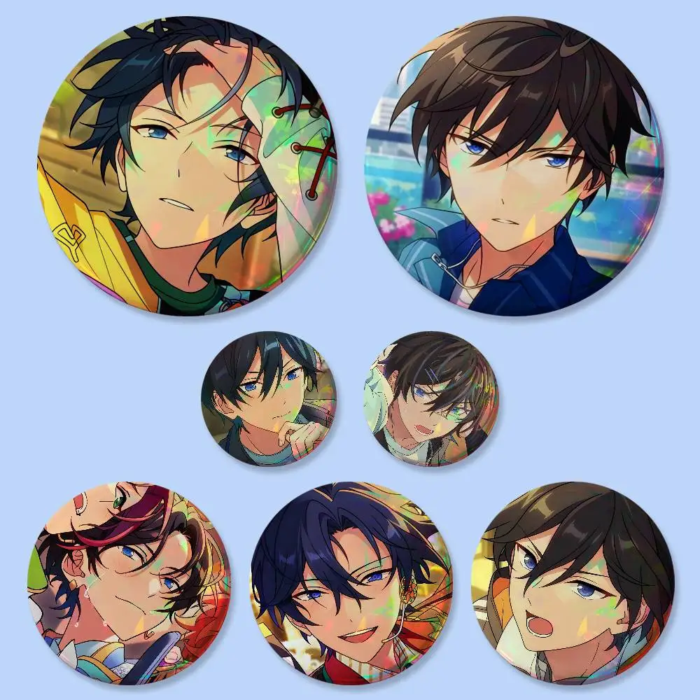 Hokuto Hidaka Anime Figure Badges Button Round Creative Pin Brooch Badge Bag Decor Accessories Fans Collect Friends Gifts