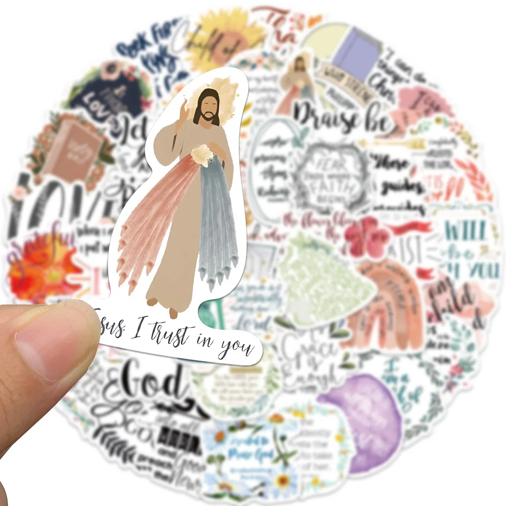 52PCS Bible Verse Stickers, Jesus Scripture Stickers,Bible Journaling Supplies,Christian Stickers for Water Bottles