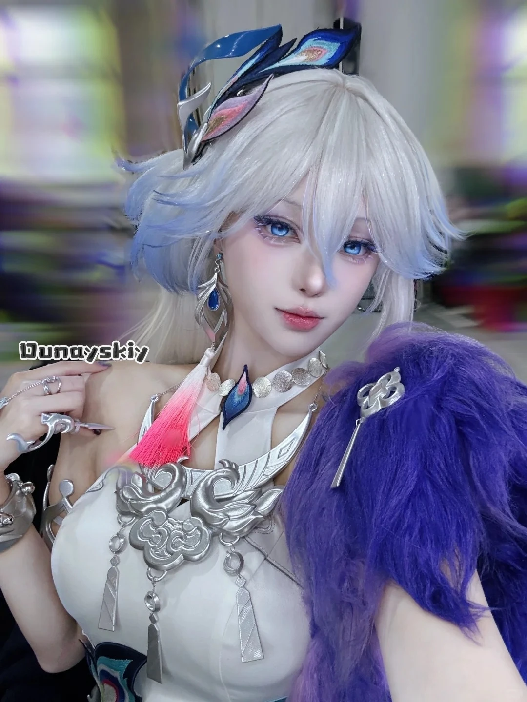 ‌aBcNNC@Honkai: Star Rail Yáo Guāng Cosplay Costume Female Anime Character Fantasy Wear Purple Dress Woman Sexy Halloween Cos
