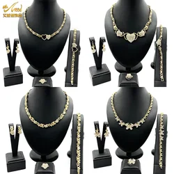 fashion XO jewelry European and American classic popular heart pendant necklace ring earrings bracelet set wholesal