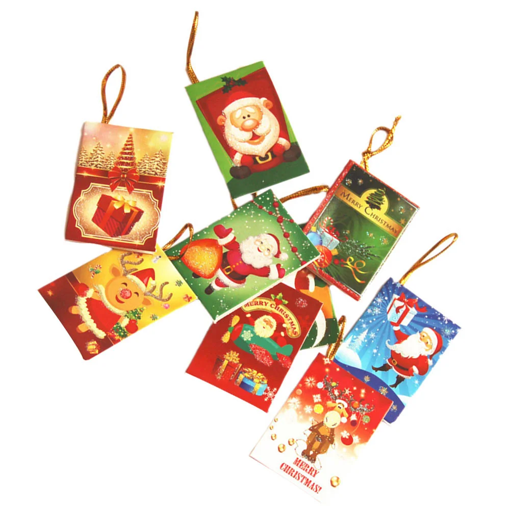 

50 Pcs Christmas Tree Card Hanging Decoration Chrismas Cards Greeting Festival Accessory