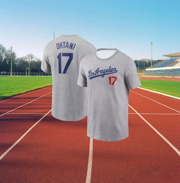 2025 New Baseball League Los Angeles Dodgers No. 17 Short Sleeve T-Shirt Comfortable Quick Drying Breathable Sweat Absorbing