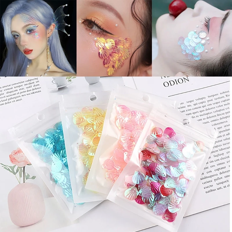 Mermaid Flake Eye accessories Fish scales Face Shiny Gel Pigment Eye Corner Stickers Eye Makeup Sequins Shell Sequins