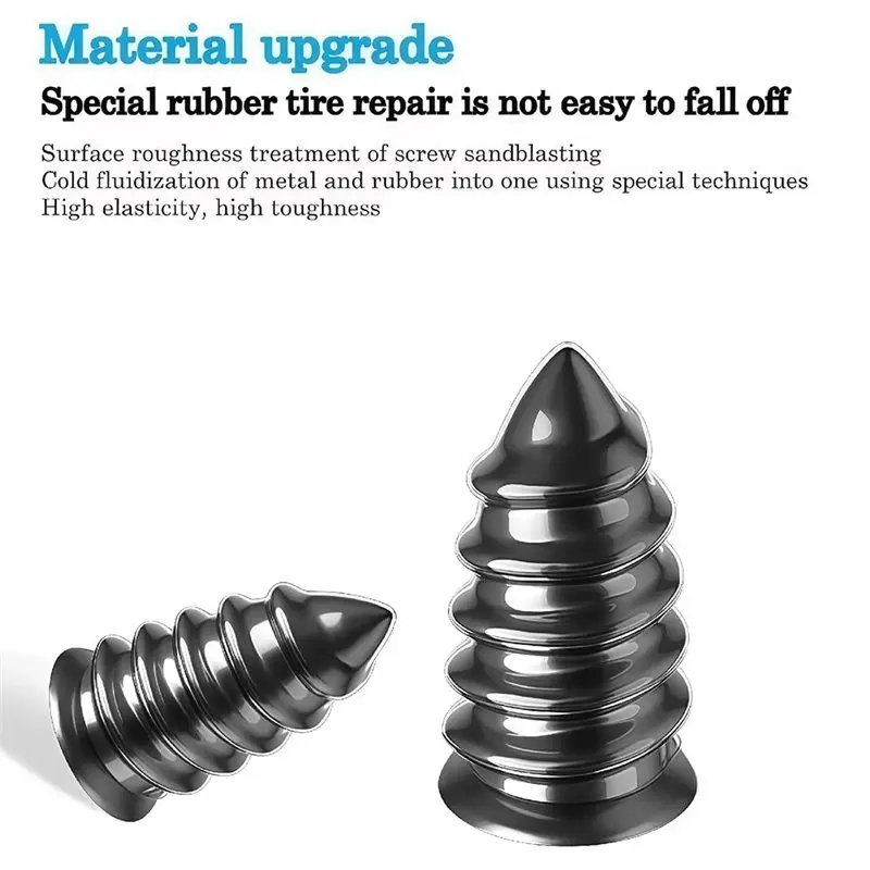 40Pcs Tire Plug Screw Kit With Screwdriver For Car, SUV & Truck Tire Repair Permanent On The Road-Boom