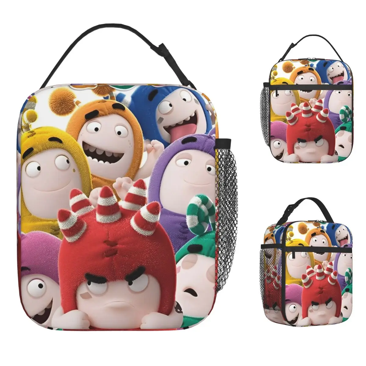 

Oddbodes мультяшная сумка для обеда, забавная коробка для завтрака, школьная портативная изолированная термосумка-тоут для детей, водонепроницаемая сумка-холодильник с принтом