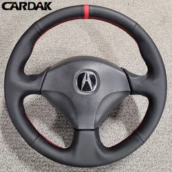 DIY Black Leather Car Steering Wheel Cover For Honda S2000 2000-2008 Civic Si 2002-2004 Acura RSX Type-S 2002-2006