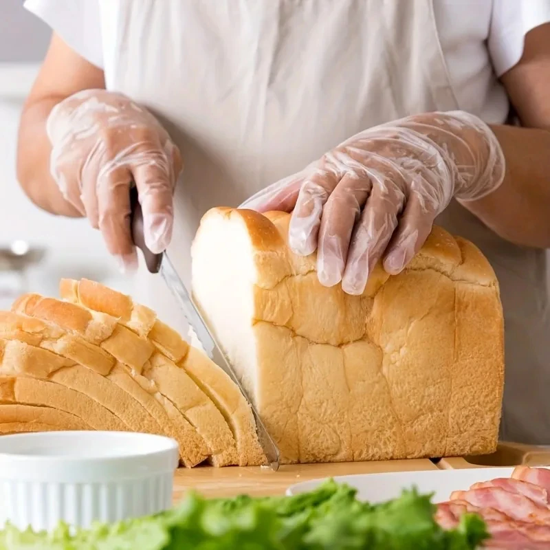 100pcs Disposable Tpe Gloves, Food Grade Thickened Disposable Gloves, Suitable For Cooking Cleaning BBQ Kitchen Things
