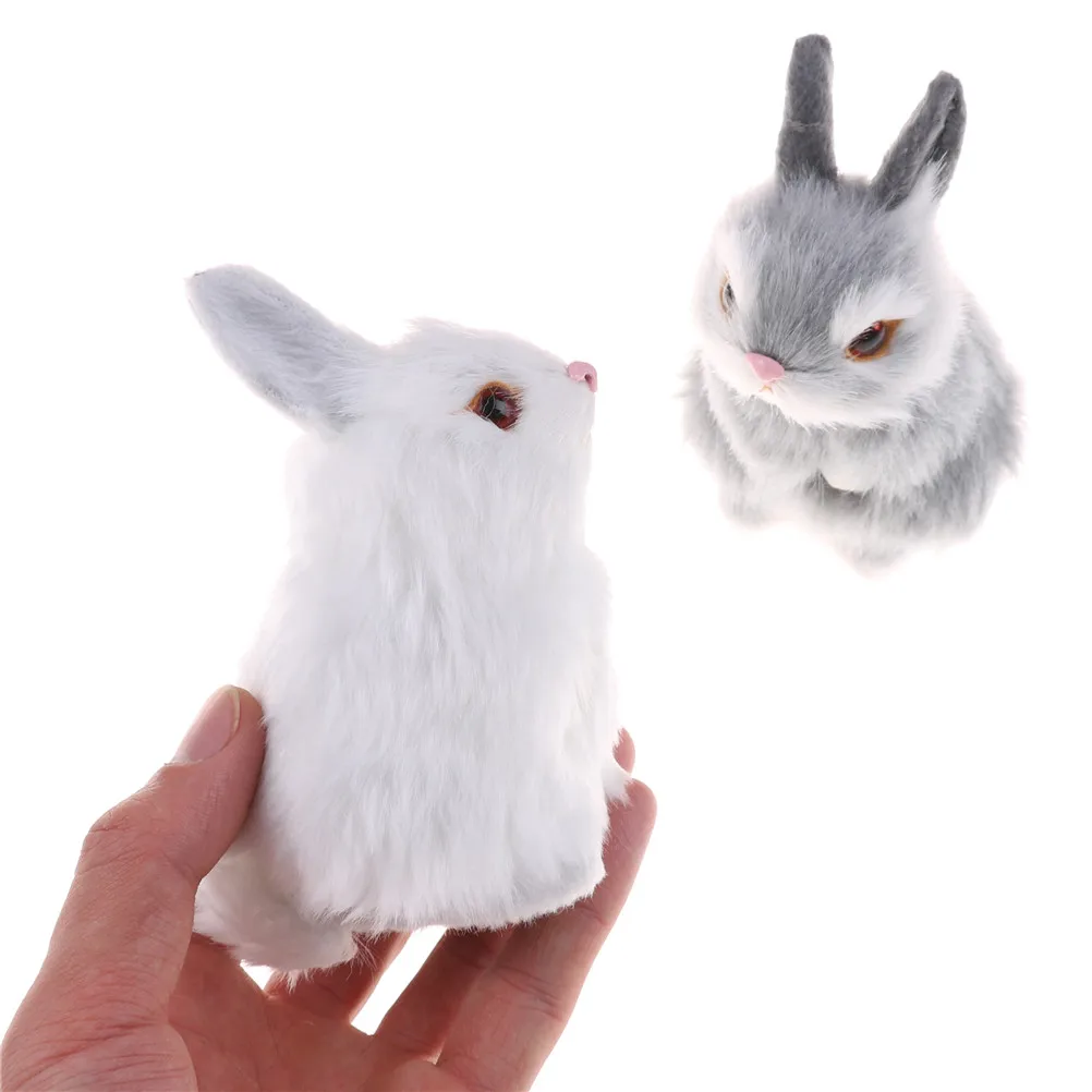 Imitate hair White Furry Rabbit Nap Toys Simulation Animal Model Decoration