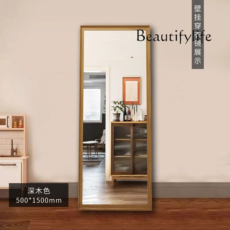 simple wind full body floor-to-ceiling medieval wooden frame wall hanging sticker whole wall dance mirror explosion-proof