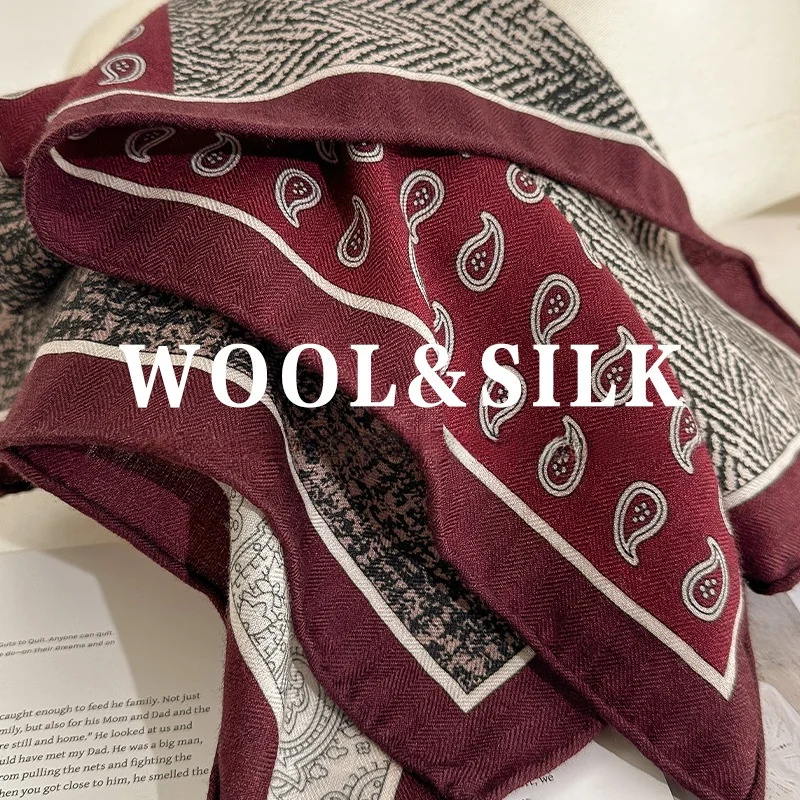 retro-walnut-silk-wool-scarf-women's-spring-autumn-double-sided-classic-versatile-silk-wool-square-scarf-awl-ne-warmer
