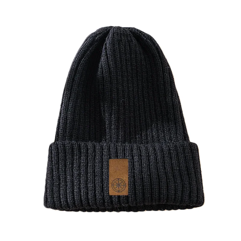 Magic Circle Design Winter Beanie for Men Women Solid Color Knitted Skull Cap Warm Thermal Polyester Knit Cap for Fantasy Style