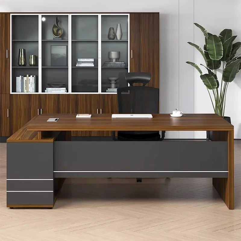 Simple Office Computer Desk Table L-shape Desk Wooden Auxiliary Desk Conference Luxury Escritorio Con Cajones Office Furniture