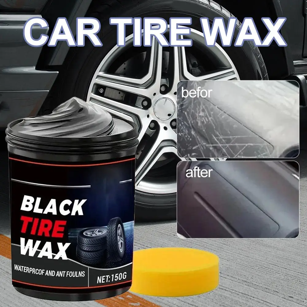 Car Tire Maintenance Paste Waterproof Sunproof And Long-Lasting Restore Tire Tire Black Gloss Wax Polish UV Resistant F0A3