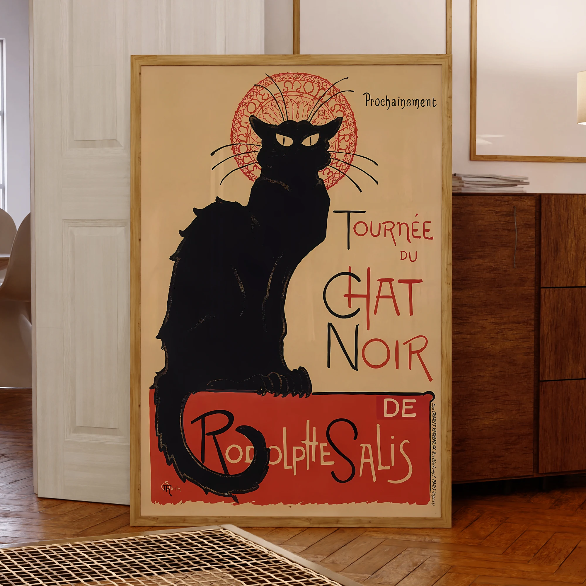 Modern Chat Noir - Black Cat Vintage French Poster Wall Art Prints Canvas Painting Poster Picture For Living Room Home Decor