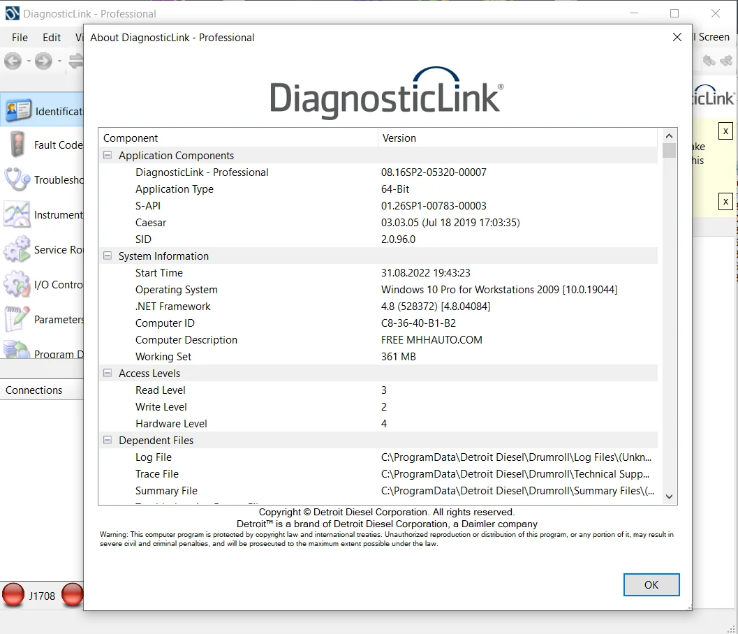 Detroit Diesel Diagnostic Link 8.16SP4 DDDL -Level 3,2,4+KEYGEN Unlocked