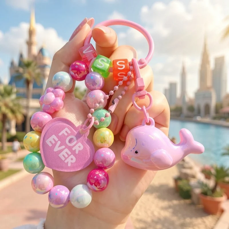 Kleiner Frischer Mehrfarbiger Acryl-Delfin Schlüsselanhänger Paar-Taschenanhänger Einzelstück Geschenk