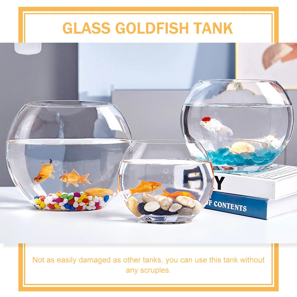 

Premium Glass Fish Tank for Betta Goldfish Transparent Multi-Function Aquarium Desktop Decor Household Fish Bowl Sturdy Clear