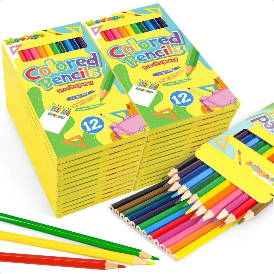 

288 Count Colored Pencils Bulk for Teachers Adults 24Box PreSharpened Colored Pencils 12 Vivid Colors Back to School plies Clas