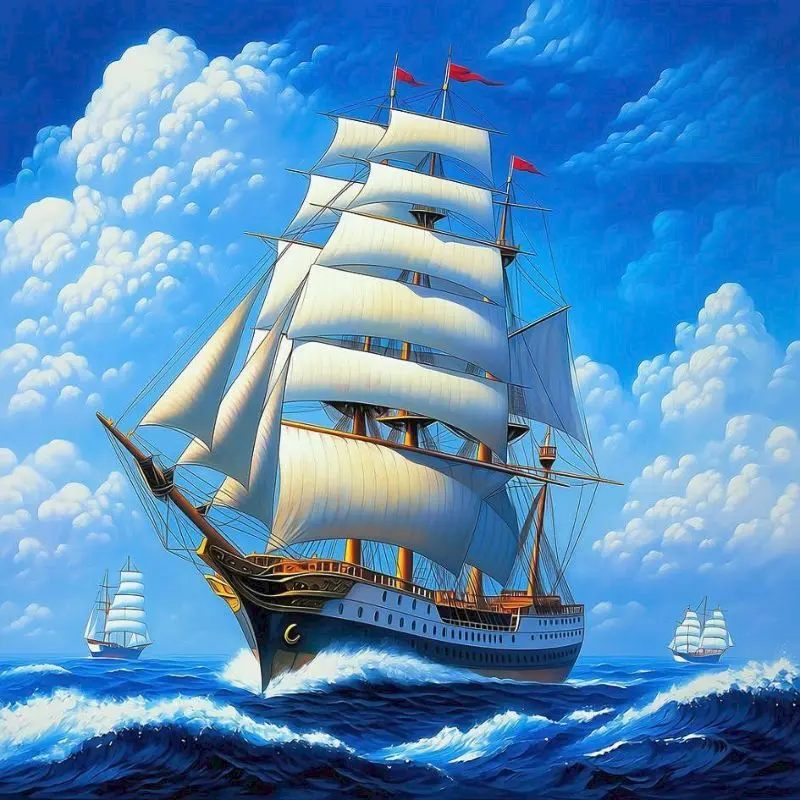

Diamond Painting Kits Home Decoration Diy Gift Sailboat Full Round Diamond Art Painting Kits Home Wall Art Decor Diamond Paint