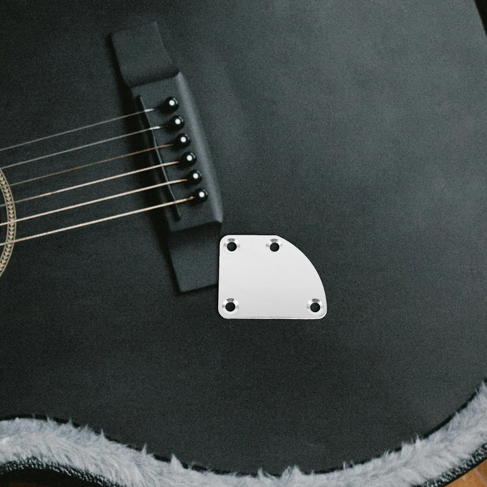 

1 set 1 Set Electric Neck Joint Plate Semi-Round Mounting Replacement Back Plate Bass Guitar Neck Parts With Screws Metal