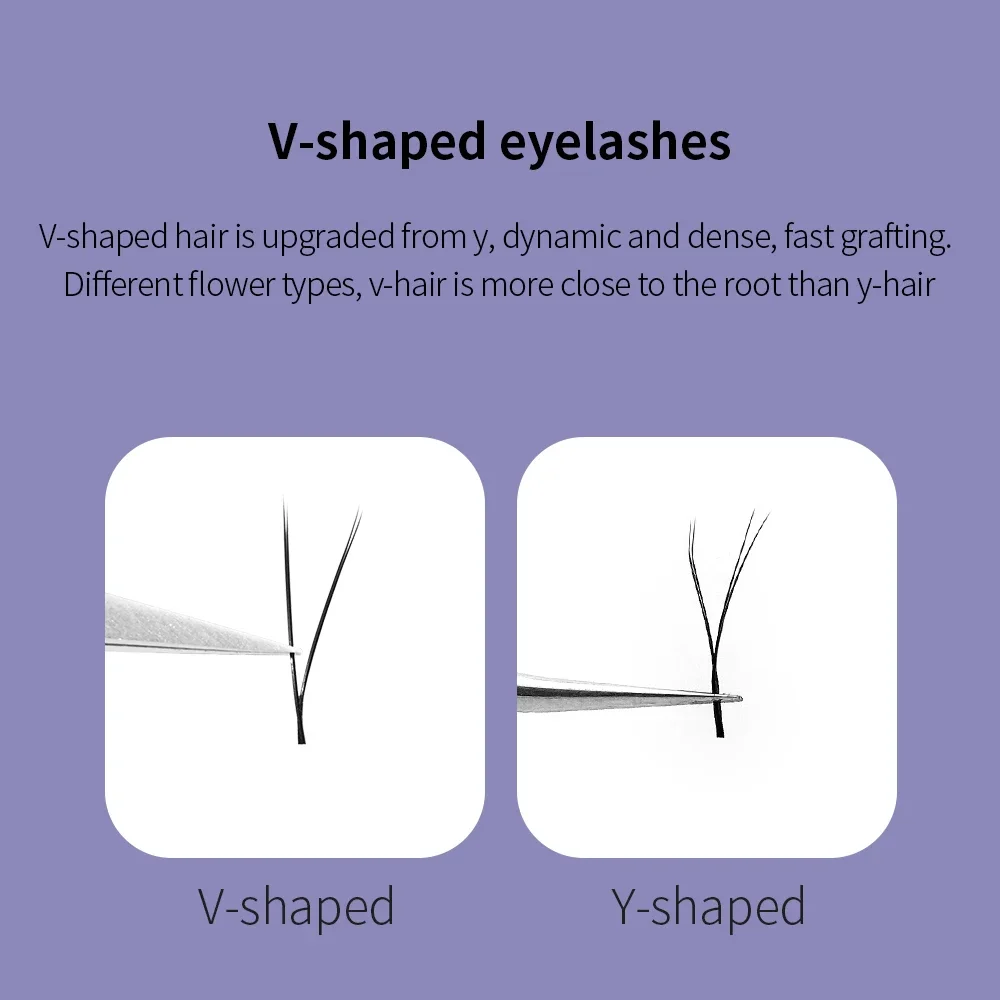 GAHAMACA V Shape Ellipse Flat Eyelash Extension Soft Split Tips YY False Lashes Volume Fake Lash Natural Individual Lashes