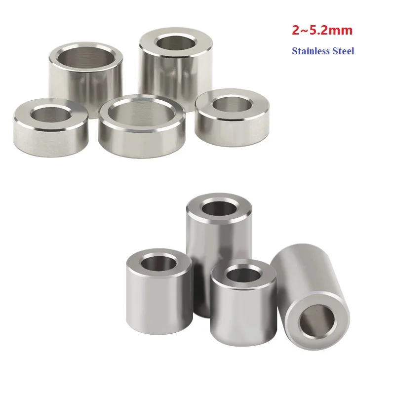 304 Stainless Steel Sleeve Unthreaded Bushing Washer Wearing Spacer Round Hollow Standoff Straight Through Gasket OD 4~12mm