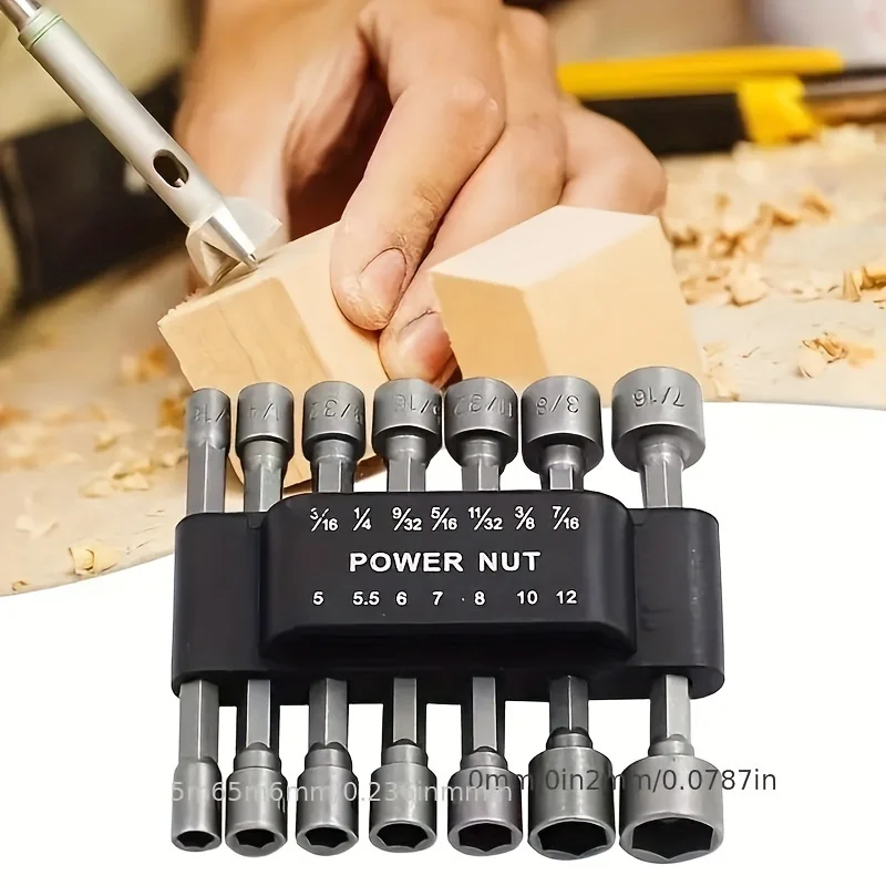 14pcs Hex Socket Wrench Set - Powerful Drill Tool With 5-13mm Nozzles & Screwdriver Accessories