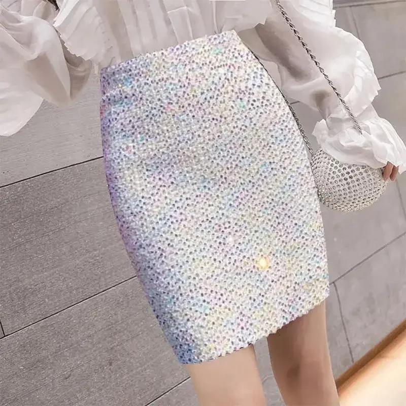Women\'s Skirt Luxury Wrap Night Club Clothes Outfit Tight Skirts for Woman Sequin Sexy High Waist Summer 2025 Fashion Streetwear