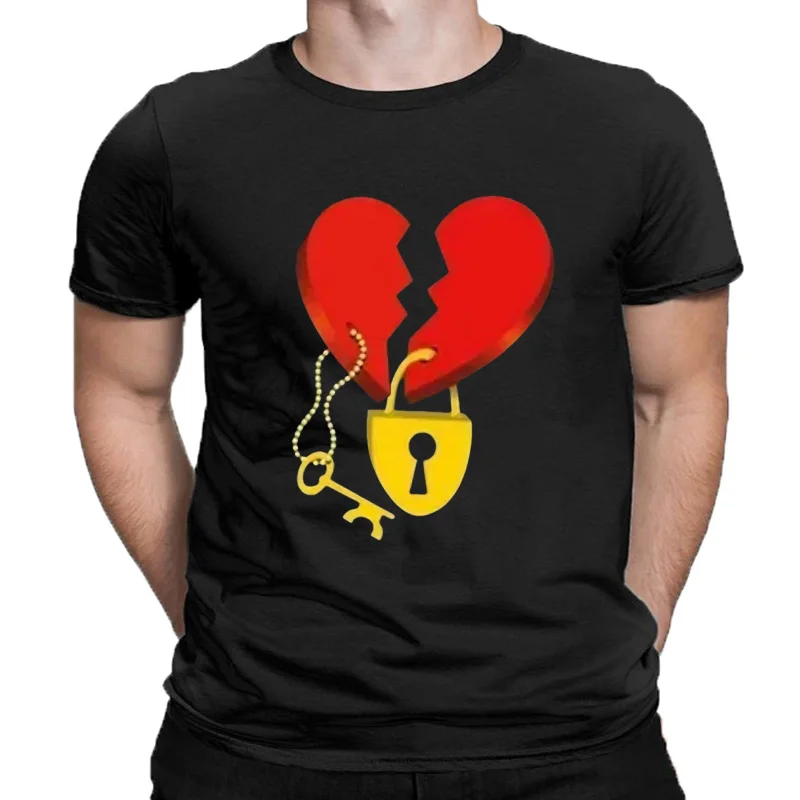 Été roi reine coton T-shirt décontracté haut col en o amoureux T-shirt Couples T-shirt coeur clé serrure Mr mme imprimer