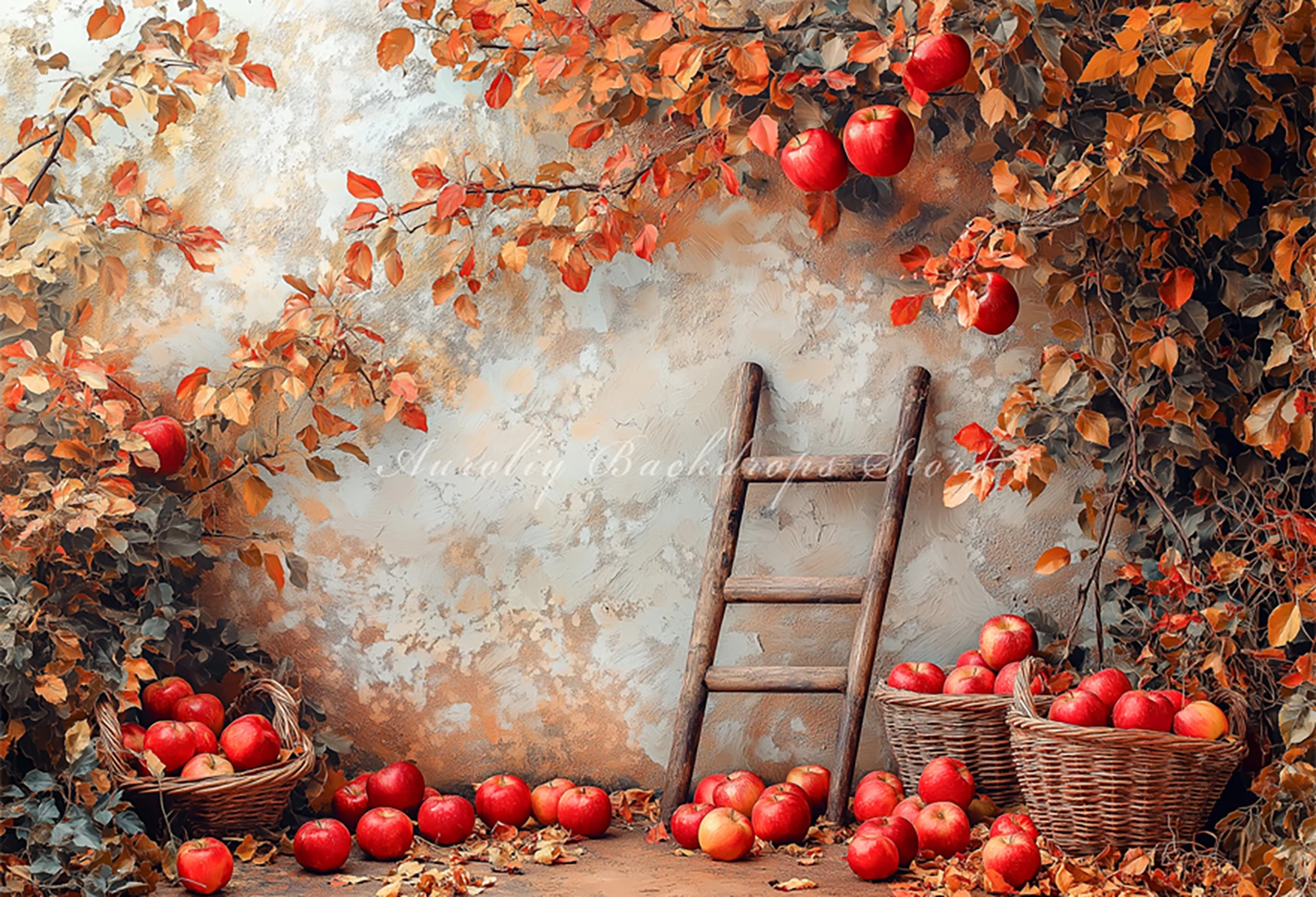 Autumn Apple Farm Backgrounds Cake Smash Adult Family Photography Props Child Baby Decors Photo Studio Backdrops