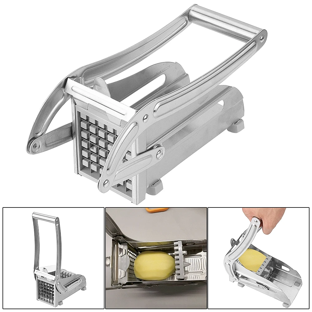 

French Fry Cutter Stainless Steel Potato Slicer Manual Vegetable Cutter Potato Chips Maker French Fries Cutter Kitchen Tools