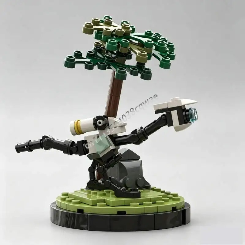 128PCS Sci Fi Observer Robot Mini Diorama MOC Creature Model Building Blocks DIY Assembly Educational Collection Birthday Gifts