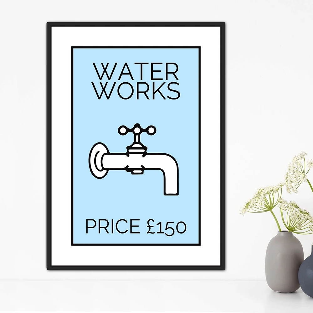 

Waterworks Bath Poster Bathroom Toilet Decor Bathroom Accessories Prints in UK Rules Canvas Painitng Funny Wall Art Pictures