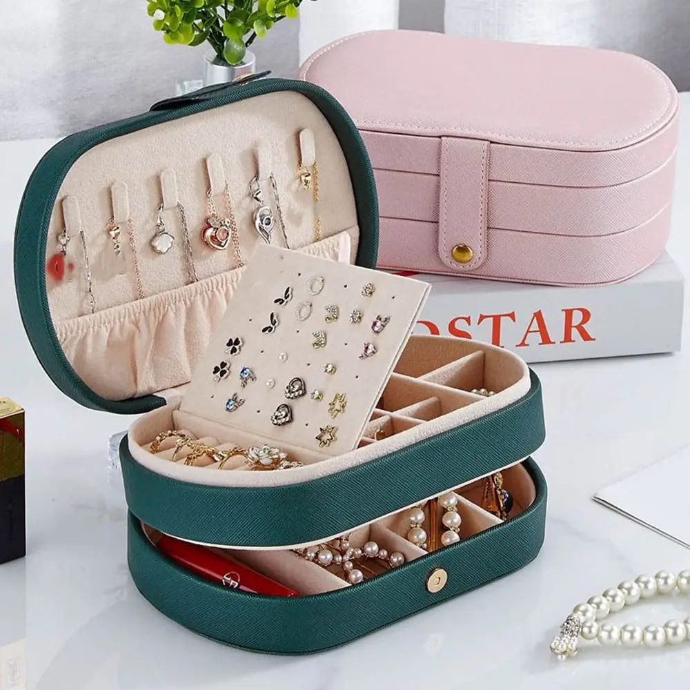 PU Leather Multi-layered Jewelry Box Large Capacity Anti-oxidation Jewelry Storage Box Waterproof Ring Earrings Storage Box