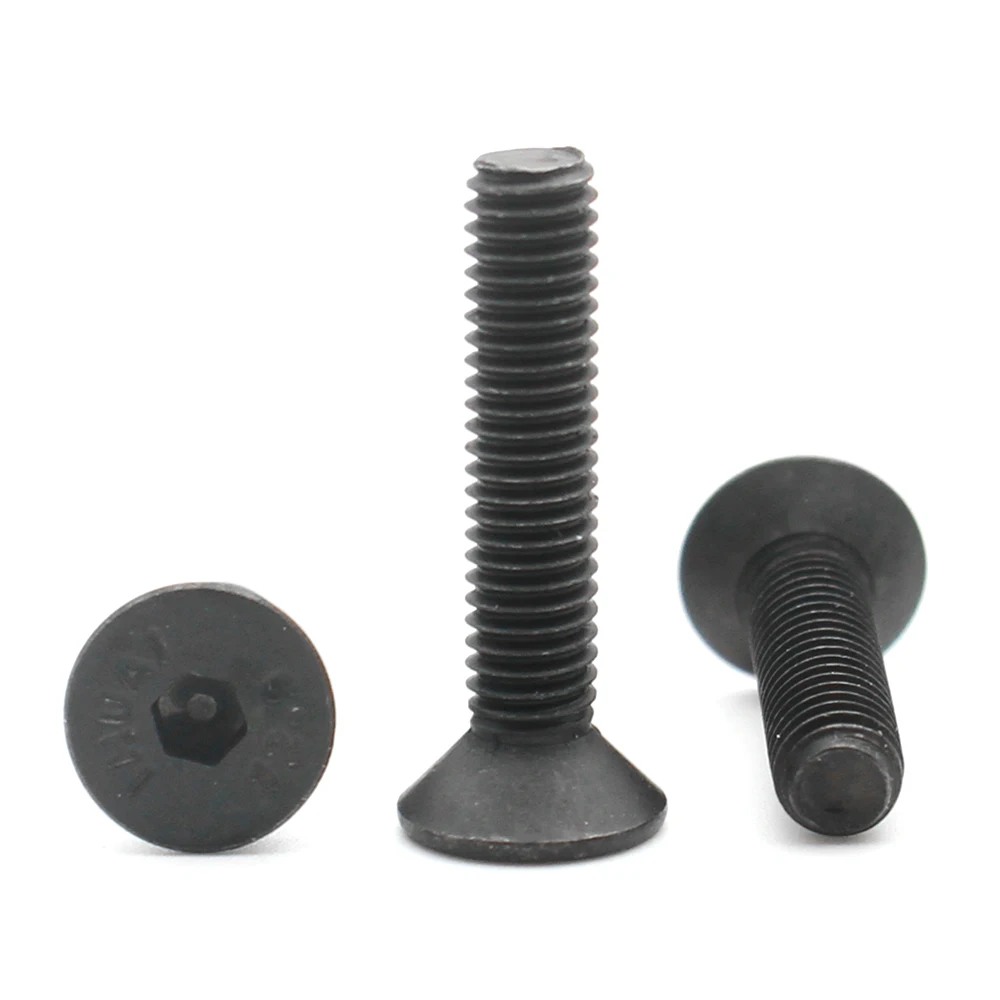 20/50 個 M2 M2.5 M3 M4 M5 M6 M8 DIN7991 ブラックグレード 10.9 鋼六角六角穴付き皿頭六角ネジボルト