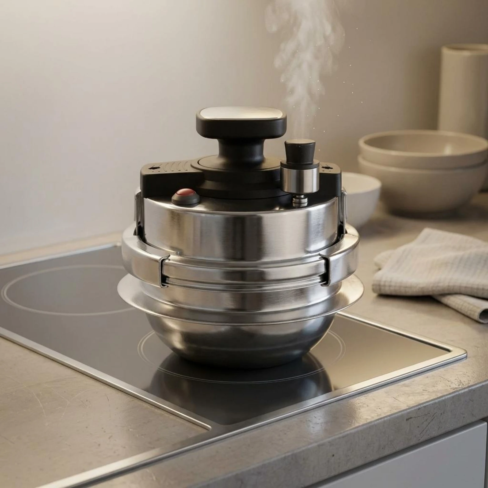 

Portable Pressure Cooker 1.2 L Mini Pressure Cooker Cookware Compact Size Fast Cooking for Campers